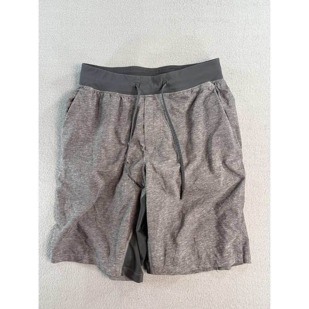 Lululemon Shorts Mens S Gray Athletic Running Training 9 Inseam Lined Stretch